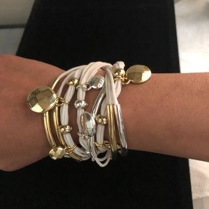 Gillian Julius 2 Tone Waxed Cotton Cord Bracelet